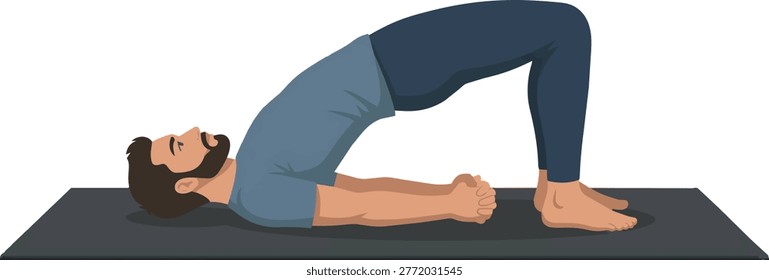 A digital illustration of a bearded man performing the 