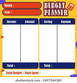 Digital illustration of the Budget Plan in bright orange, let's plan the future with optimism and appropriate and good policies.