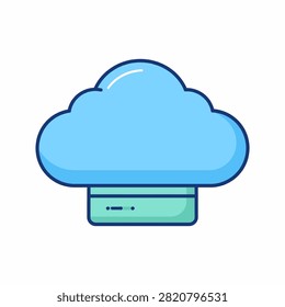 A digital illustration of a cloud symbol representing cloud computing, data storage, and internet technology concepts.