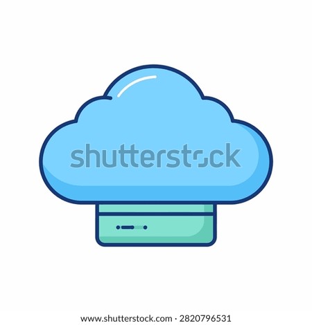 A digital illustration of a cloud symbol representing cloud computing, data storage, and internet technology concepts.