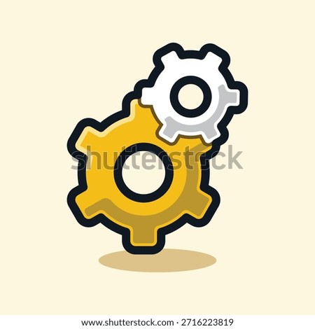 Digital Illustration of Cogwheel, Gear, Preference, Optimization and Setting.