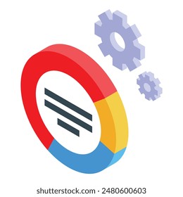 Digital illustration of a colorful magnet with two gears suggesting attraction and mechanics
