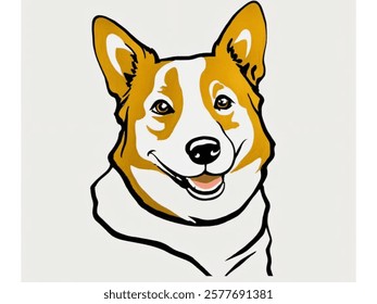 A digital illustration of a Corgi, showcasing its playful and adorable personality.