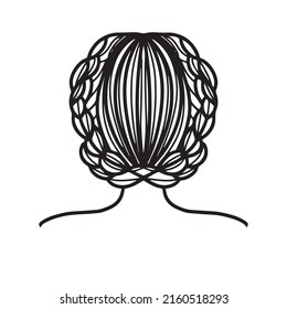 Digital Illustration Of Crown Braid Hairstyle.