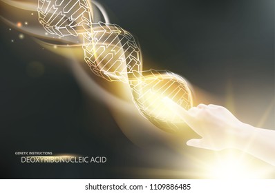 Digital illustration of a DNA molecule. Vector illustration.