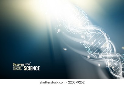 Digital illustration of a DNA molecule. Vector illustration.