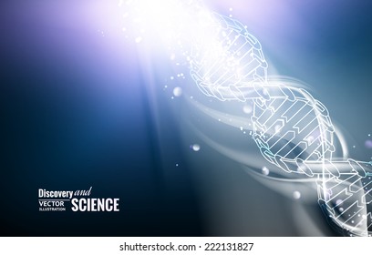 Digital illustration of a DNA molecule. Vector illustration.