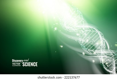 Digital illustration of a DNA molecule. Vector illustration.