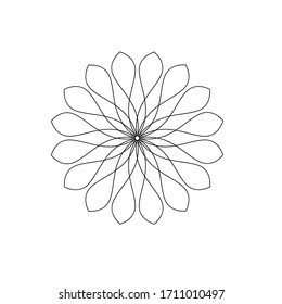 Digital illustration of drawing art of mandala.Vector simple Mandala shape for coloring.floral patterns and curls ,or logo and more.