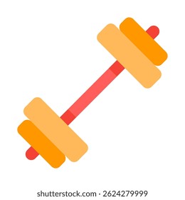 Digital illustration of a dumbbell, ideal for fitness, gym, workout, and health-related content.