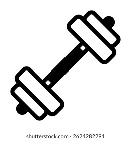 Digital illustration of a dumbbell, ideal for fitness, gym, workout, and health-related content.