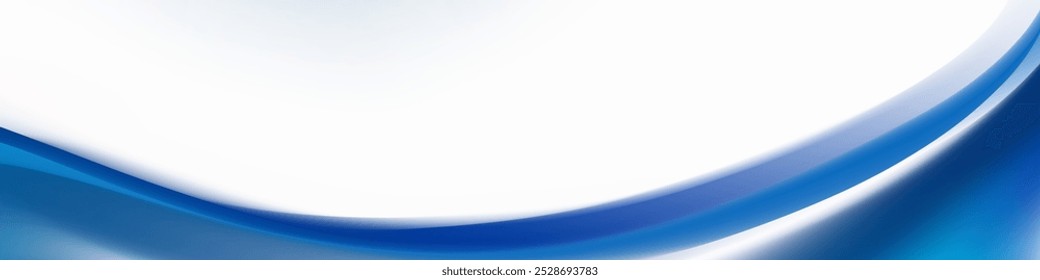 Uma ilustração digital apresentando uma forma curva azul contra um fundo branco, criando um design moderno e abstrato.