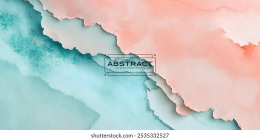 A digital illustration featuring a blue-green watercolor wash on the left side and a peach watercolor wash on the right, separated by a jagged dividing line. The image has a modern abstract feel.