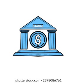 Digital Illustration of Financial Institution Icons