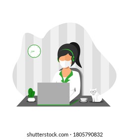 Digitales Illustrationsflaedesign von zu Hause aus als Kundenservice