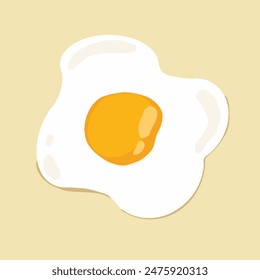 ilustración digital de huevos fritos en un estilo lindo