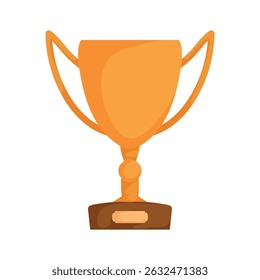Digital illustration of a golden trophy cup with elegant curved handles and a wooden base, representing victory, achievement, and excellence, 