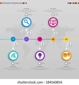 Digital illustration Infographic timeline report template. Vector illustration can be used for workflow layout, diagram, number options, web design