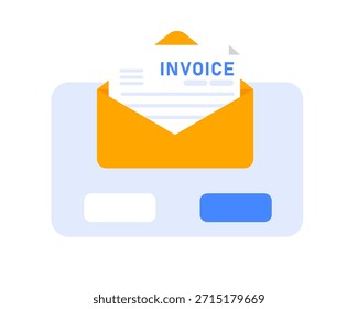 Ilustração digital da fatura no envelope