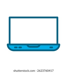 Ilustração digital de um laptop, isolado sobre um fundo branco. Design simples e limpo, adequado para vários usos