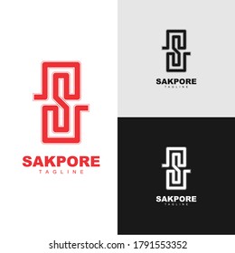 Ilustración digital logotipo S Estilo dinamico inicial
