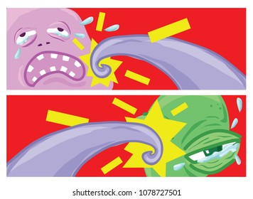 digital illustration with monsters