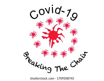 Digital Illustration on Breaking the Chain to prevent spread of Pandemic Corona Virus.
