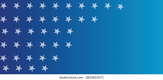 A digital illustration of the Palauan flag, featuring a solid dark blue lower half transitioning to a lighter blue upper portion, adorned with numerous white stars.