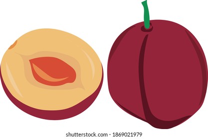 
ilustración digital de ciruela