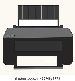 Digital Illustration of a Printer: Modern Printing Technology and Office Equipment