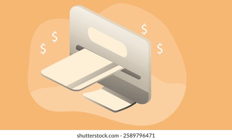 digital illustration representing online shopping and payment using a credit card, showcasing a seamless e-commerce transaction