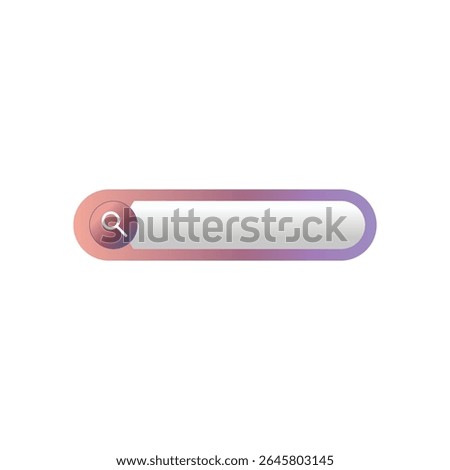 a digital illustration of a search bar, presented in a clean, minimalist style. The search bar is horizontally oriented, elongated into a rounded rectangle shape with soft, curved edges.
