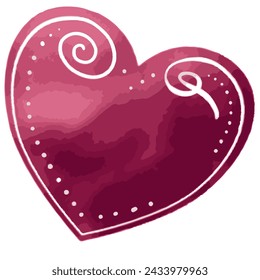Ilustración digital en estilo simple: Corazón de San Valentín en estilo de bajo poli, el amor está en el aire