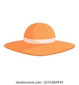 Digital illustration of a stylish orange summer hat suitable for fashion designs