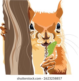 Digital  illustration of stylize squirrel  