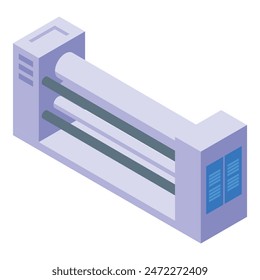 Digital illustration of a subway train in isometric view, showcasing a modern public transport