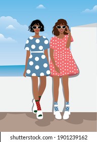 女性 2人 ポーズ のイラスト素材 画像 ベクター画像 Shutterstock