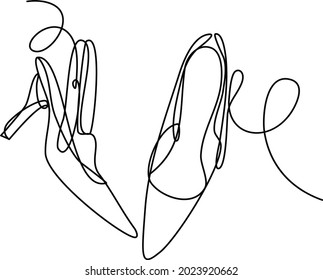 Digital illustration women's shoes