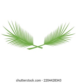 ilustración digital de hojas de coco jóvenes, para decoración y cultivo