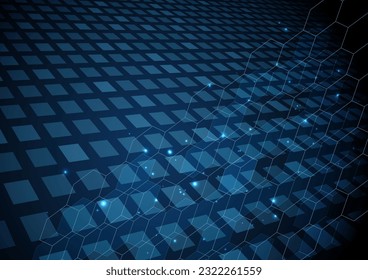 Digital image background of blue squares