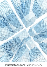 Imagen digital de un distrito de construcción con puntos cuadrados Ilustración vectorial