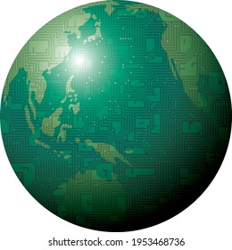 Imagen digital Tierra, la base de dispositivos electrónicos