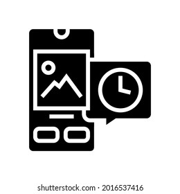 digital image ephemeral glyph icon vector. digital image ephemeral sign. isolated contour symbol black illustration
