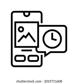vector de icono de línea efímera de imagen digital. signo efímero de imagen digital. símbolo de contorno aislado ilustración negra