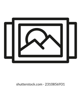 Digital image icon outline vector. Edit tool. Data scale