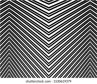 Digital image with a psychedelic stripes Wave design black and white. Optical art background. Texture with wavy, curves lines. Vector illustration