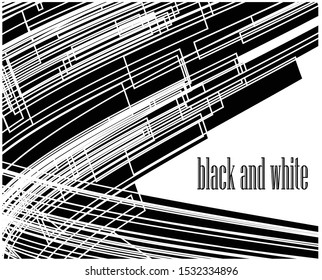 Digital image with a psychedelic stripes Wave design black and white. Optical art background. Texture with wavy, curves lines. Vector illustration