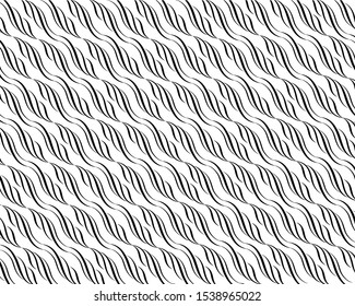 Digital image with a psychedelic stripes Wave design black and white. Optical art background. Texture with wavy, curves lines. Vector illustration