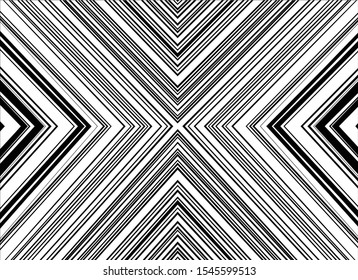 Digital image with a psychedelic stripes Wave design black and white. Optical art background. Texture with wavy, curves lines. Vector illustration