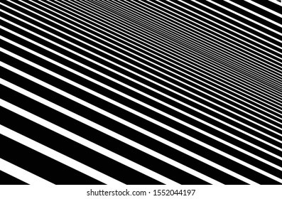 Digital image with a psychedelic stripes Wave design black and white. Optical art background. Texture with wavy, curves lines. Vector illustration